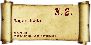 Mager Edda névjegykártya